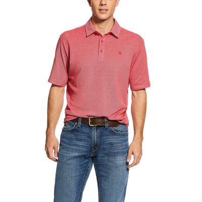 Ariat Western: Pique TEK Polo Hombre - Coral (XFHZE6802)